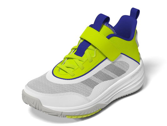 adidas Own The Game 3.0 Basketball Sneaker White/Grey/Solar Slime 11.5 US Unisex Little Kid