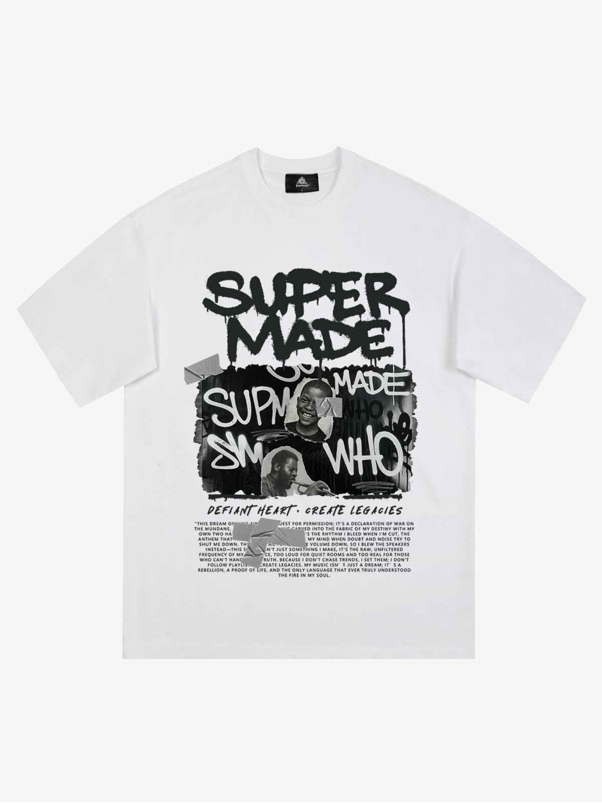 Streetwear Graffiti Character Collage Graphic T-Shirt