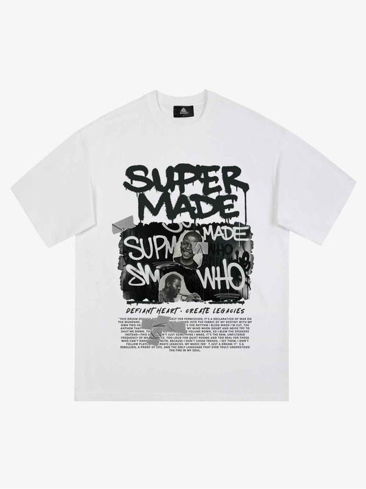Streetwear Graffiti Character Collage Graphic T-Shirt