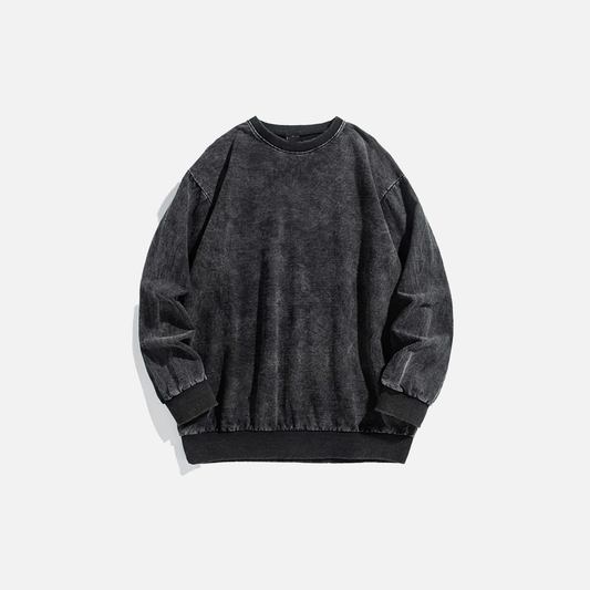 Versatile Gothic American Style Washed Sweatshirt - Luxuryurbanwear