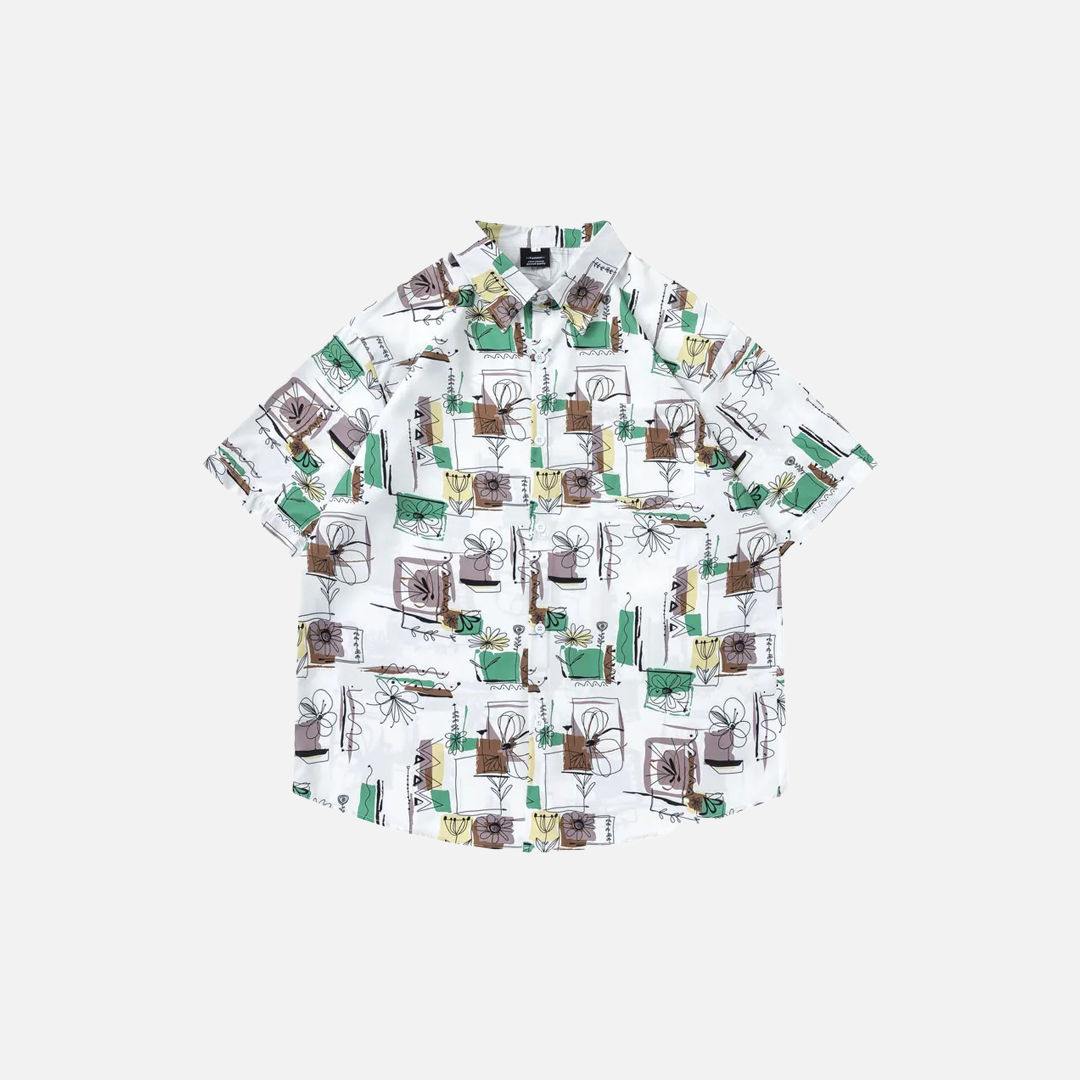 Breathable Vibrant Graffiti Warm Beach Cool Shirt - Luxuryurbanwear