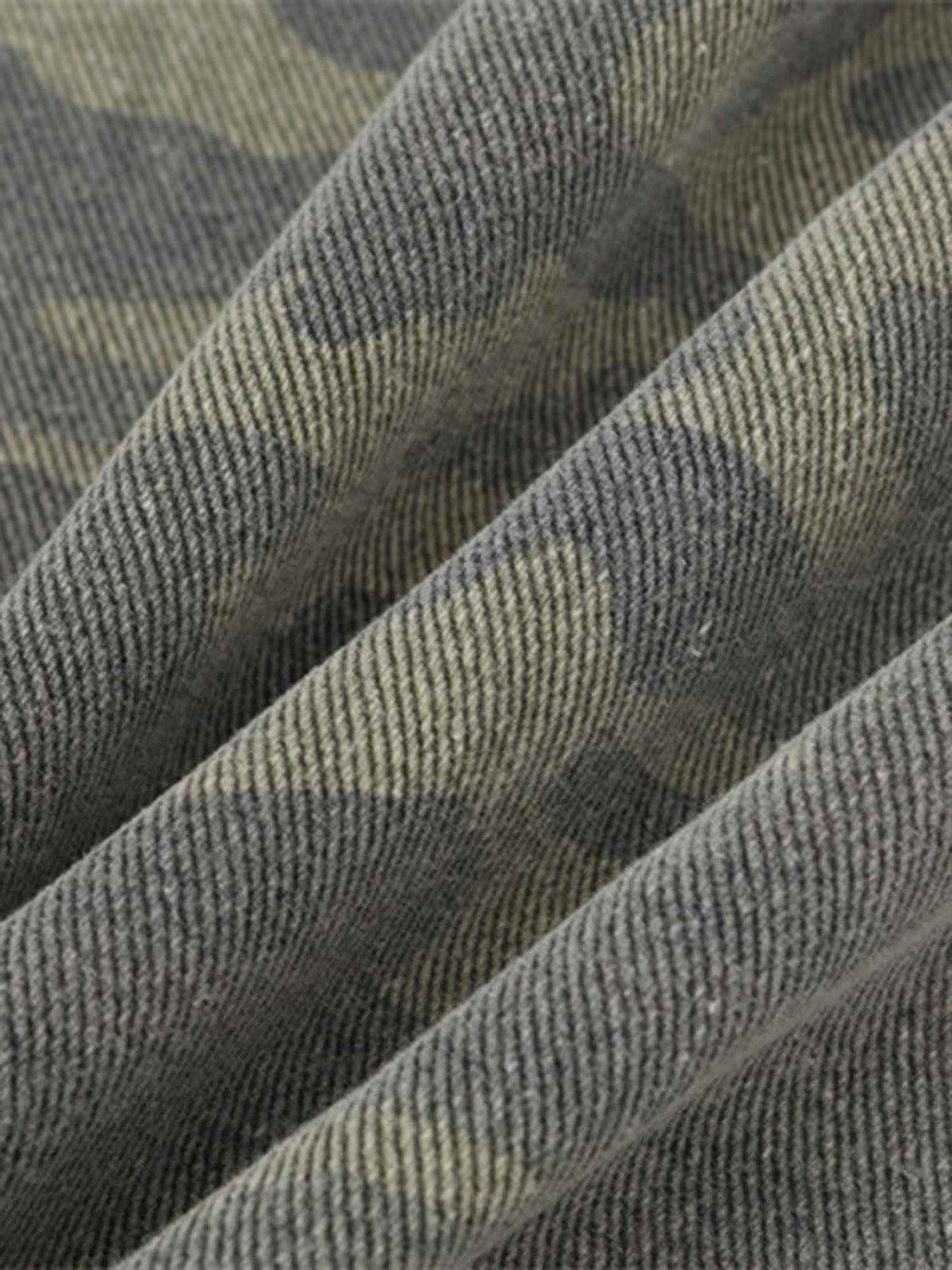 Camouflage Patchwork Ripped Cargo Jeans - 2452