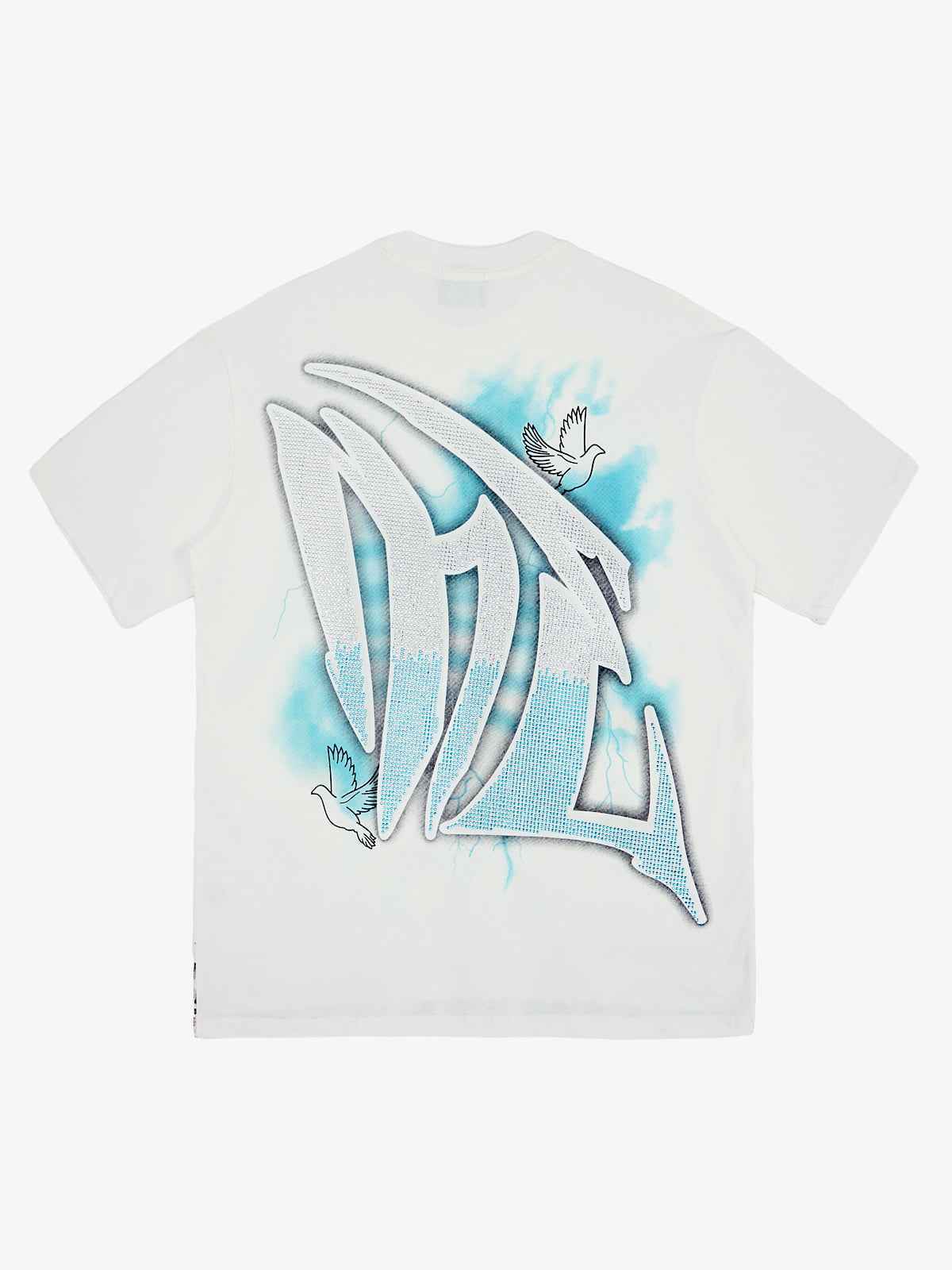 Retro Street Peace Dove Angel Rhinestone T-Shirt