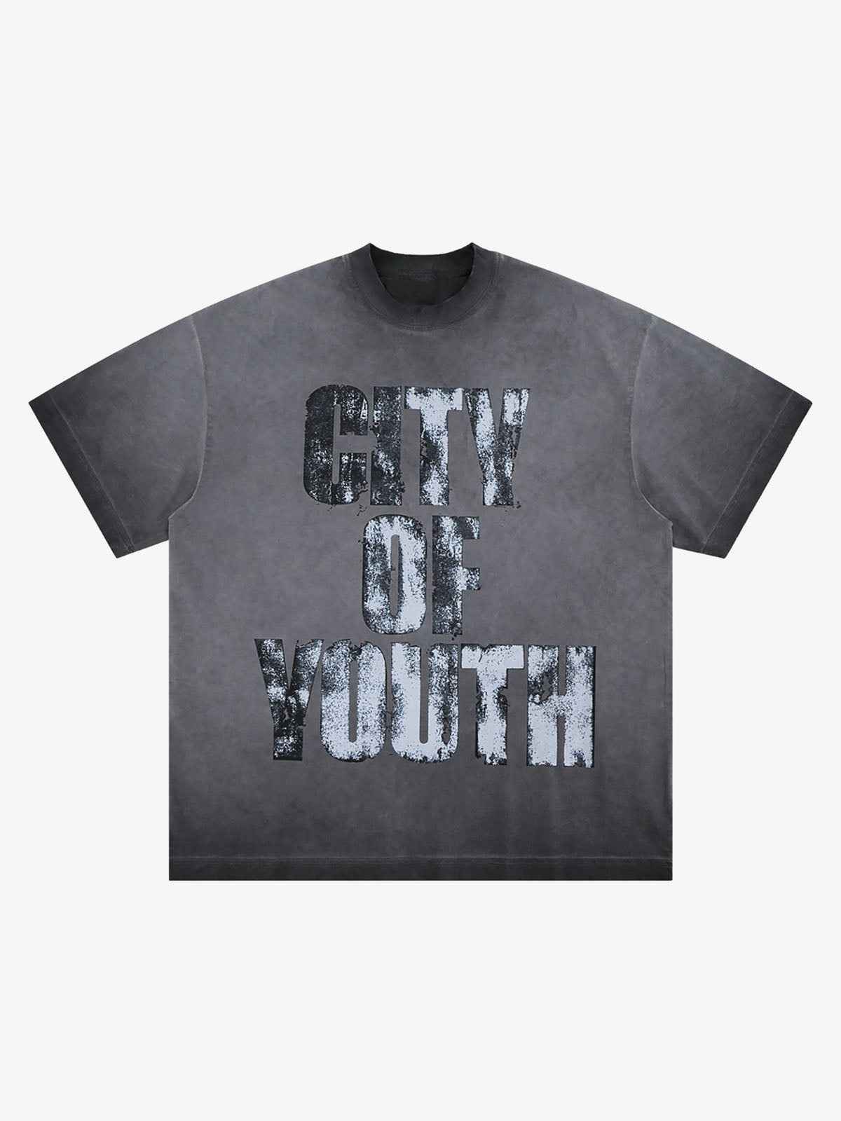 Vintage Gradient Spray Letter Print T-Shirt