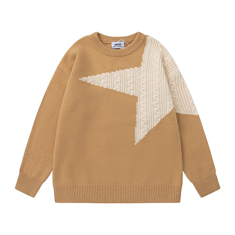 Street Starburst Patchwork Oversized Jumper - High Street Knitwear | LuxuryUrbanwear - Luxuryurbanwear