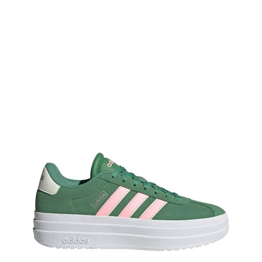 adidas Womens VL Court Sneaker Preloved Green/Pink Spark/Ivory 9