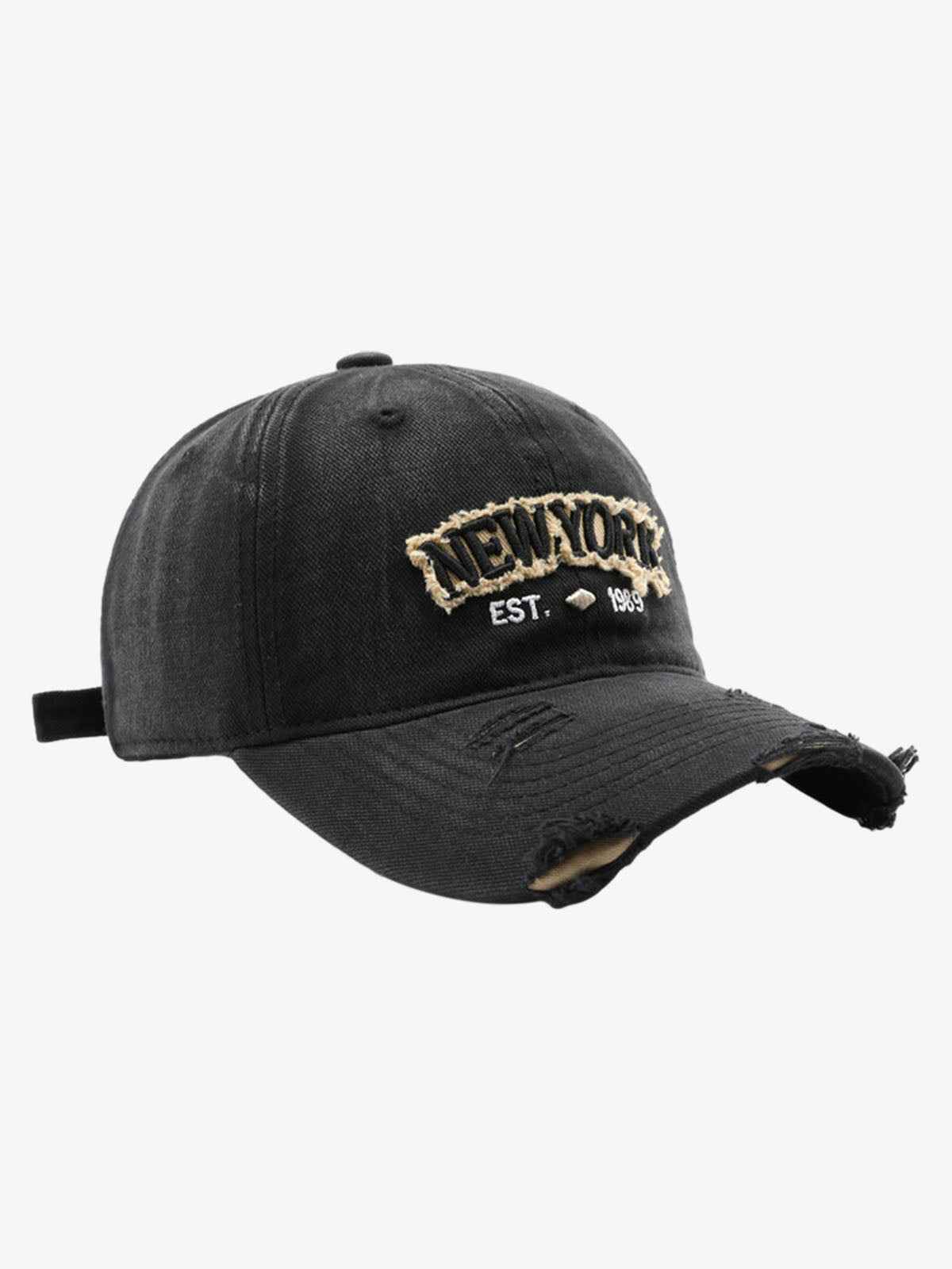 Vintage Washed Distressed Letter Embroidery Baseball Cap
