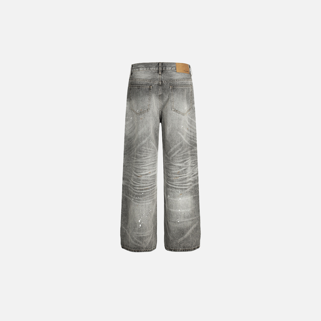 Punk Streetwear Distressed Ink Splatter Spray Jeans - Luxuryurbanwear
