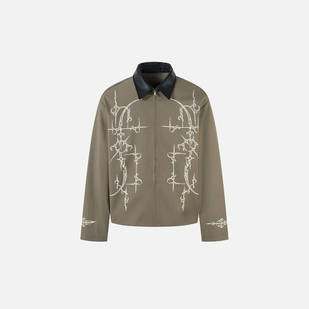 Flower Tattoo Fashionable Hip Hop Leather Jacket - Luxuryurbanwear