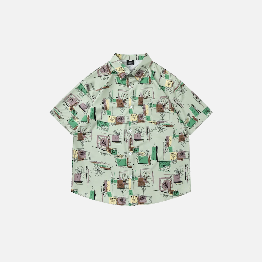 Breathable Vibrant Graffiti Warm Beach Cool Shirt - Luxuryurbanwear