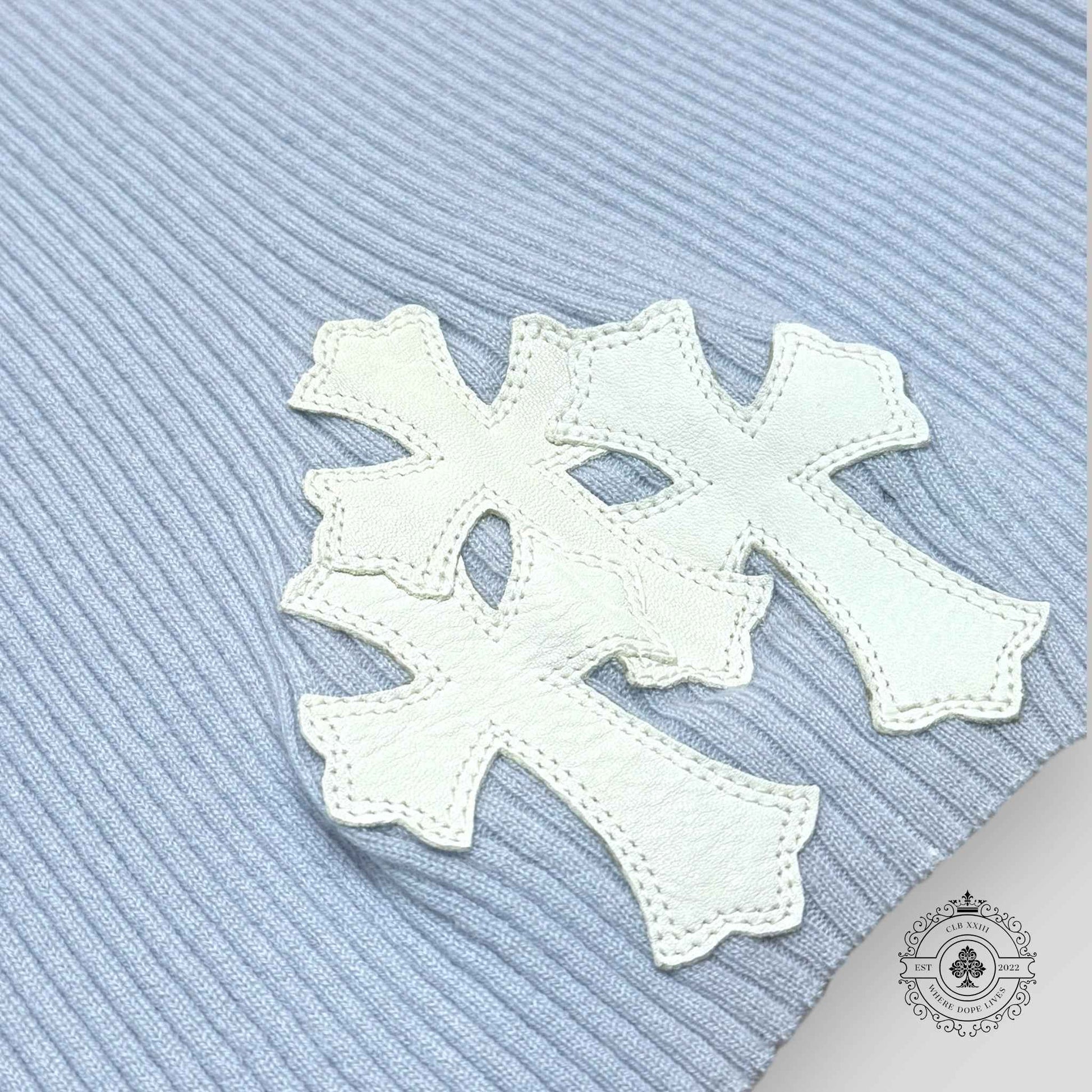 Chrome Hearts Cashmere Short-Sleeve Sweater in Blue