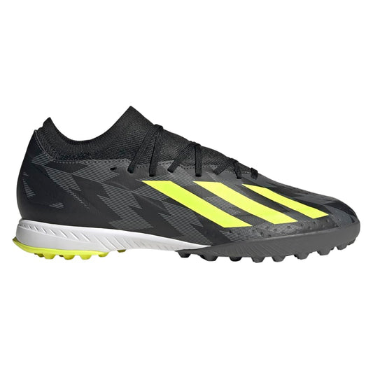 adidas Unisex-Adult X Crazyfast.3 Turf Sneaker (Core Black/Team Solar Yellow/Grey US Footwear Size System Adult Men Numeric Medium 7.5)
