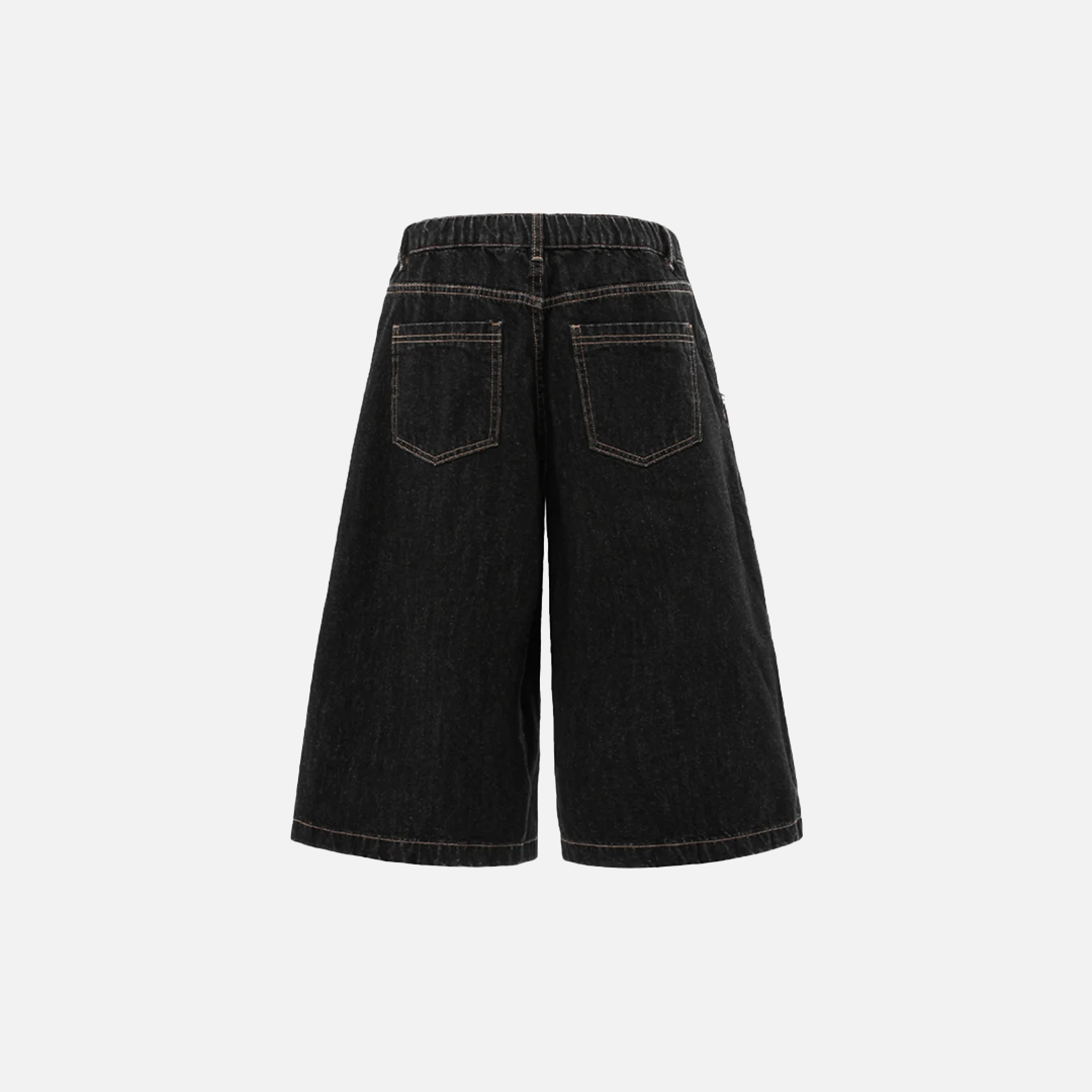 Streetwear Cool Patchwork Loose Fit Denim Short - Luxuryurbanwear