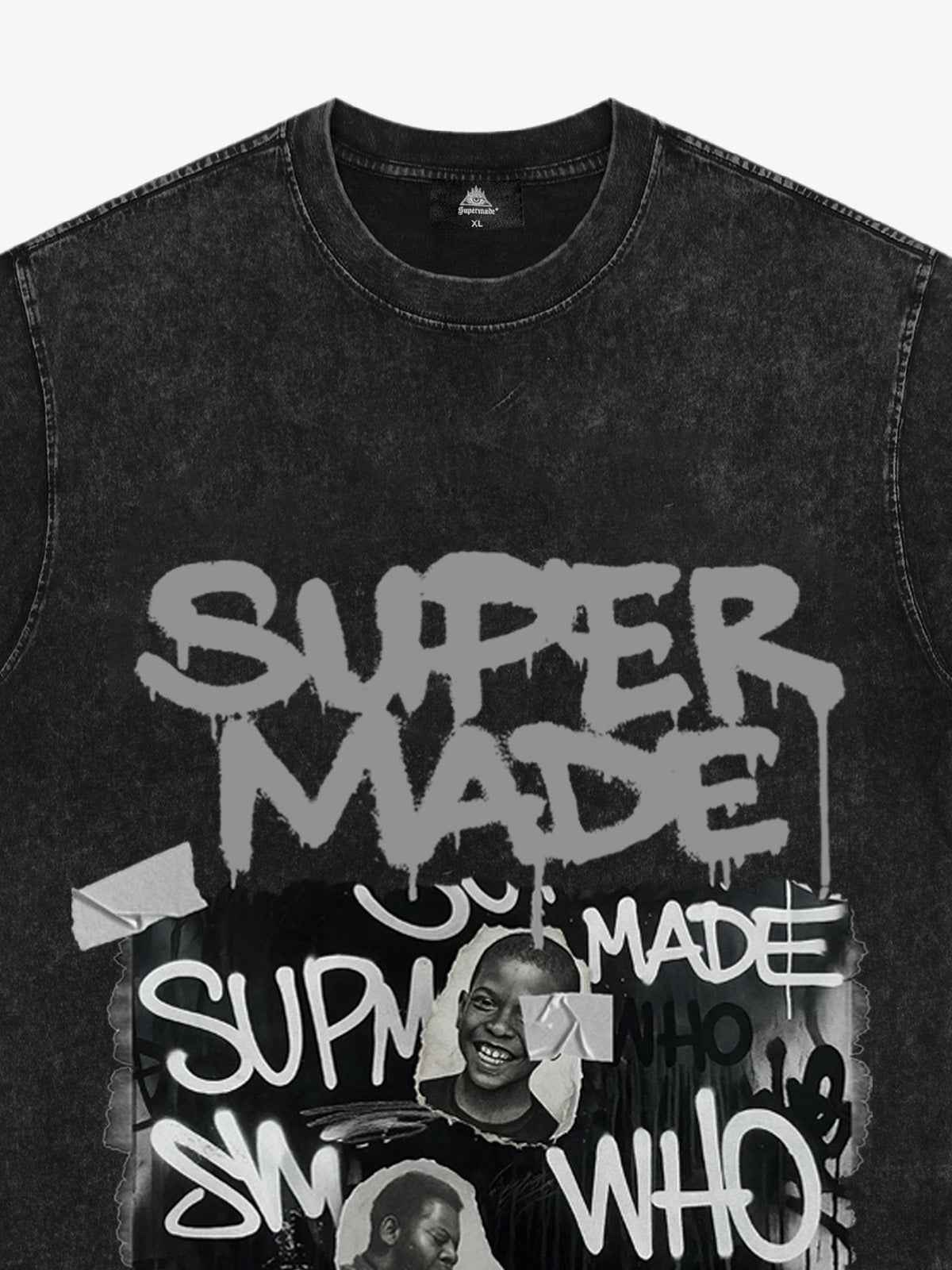 Streetwear Graffiti Character Collage Graphic T-Shirt