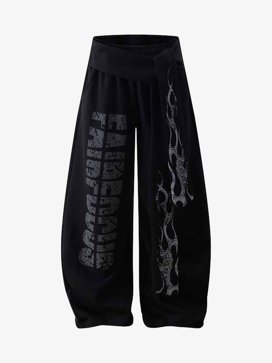 Dark Street Letter Flame Sweatpants