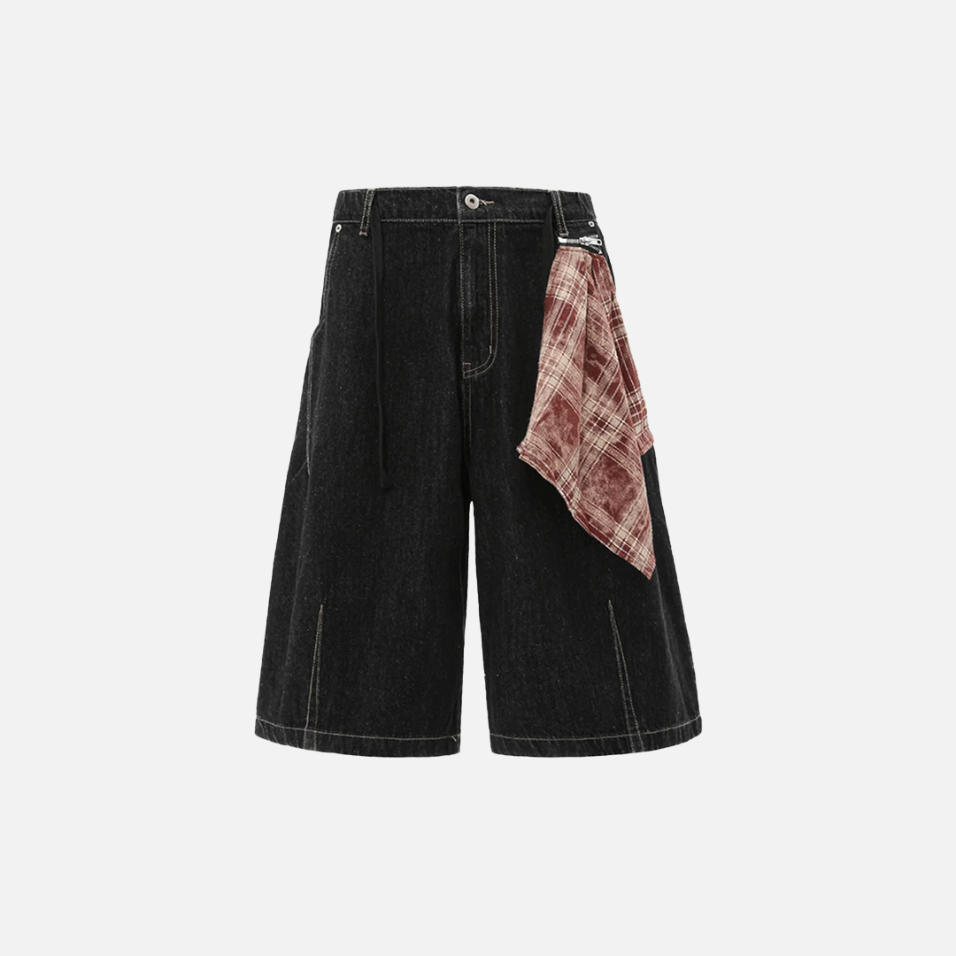 Streetwear Cool Patchwork Loose Fit Denim Short - Luxuryurbanwear