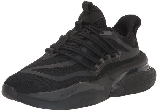 adidas Mens AlphaBoost V1 Running Shoe Black/Grey/Carbon 10.5