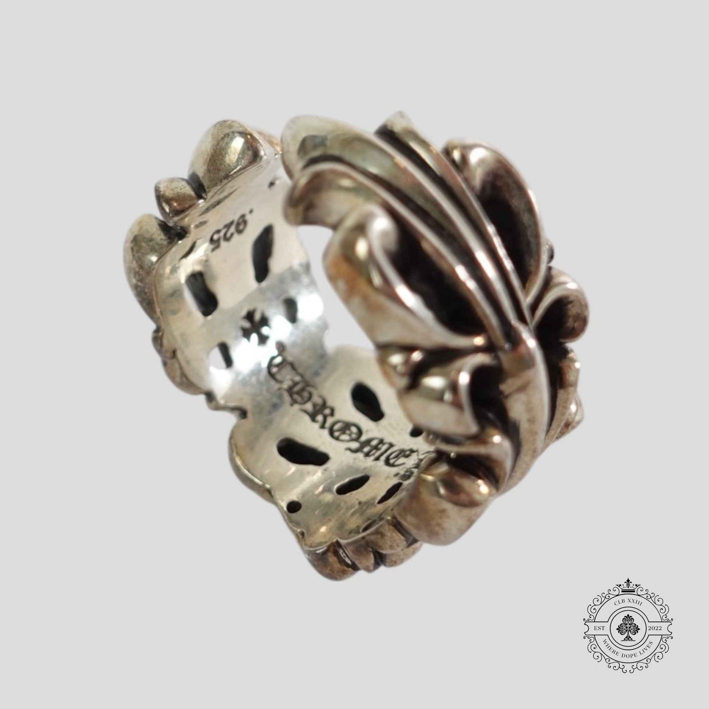 Chrome Hearts Double Floral Ring in Silver