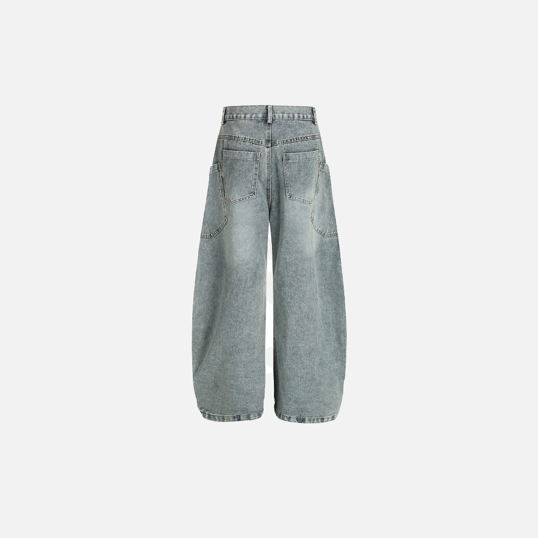 Y2K Vintage Washed Punk Cargo Denim Jeans - Luxuryurbanwear