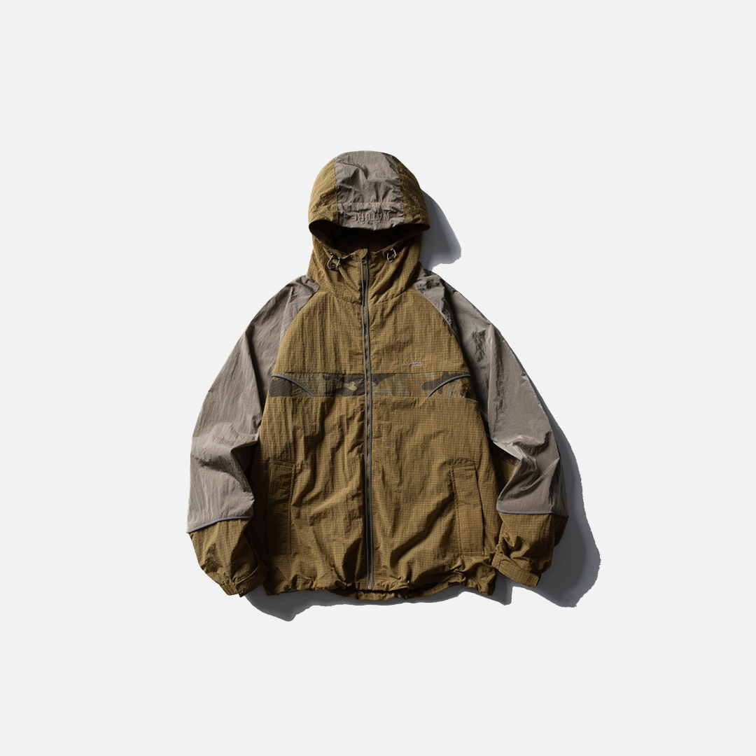 Waterproof Color Block Outdoor Hooded Winbreaker Jacket - Luxuryurbanwear