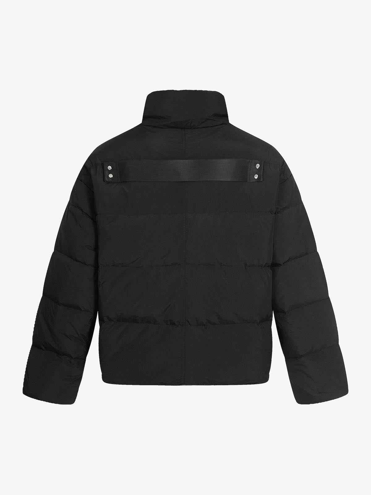 Vintage Asymmetric Zip High-Neck Puffer Jacket