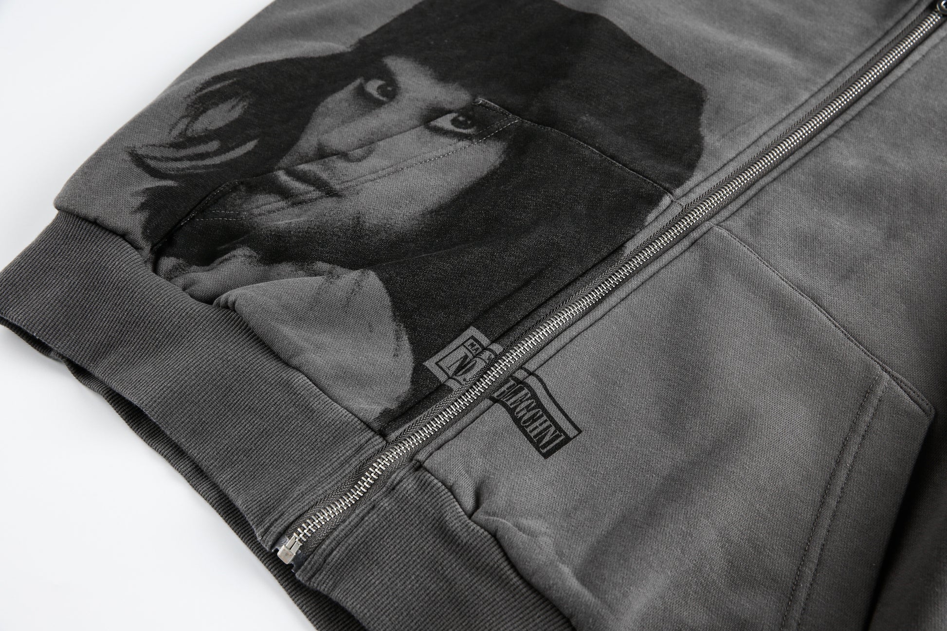 Portrait Graphic | Zip-Up Hoodie - Luxuryurbanwear
