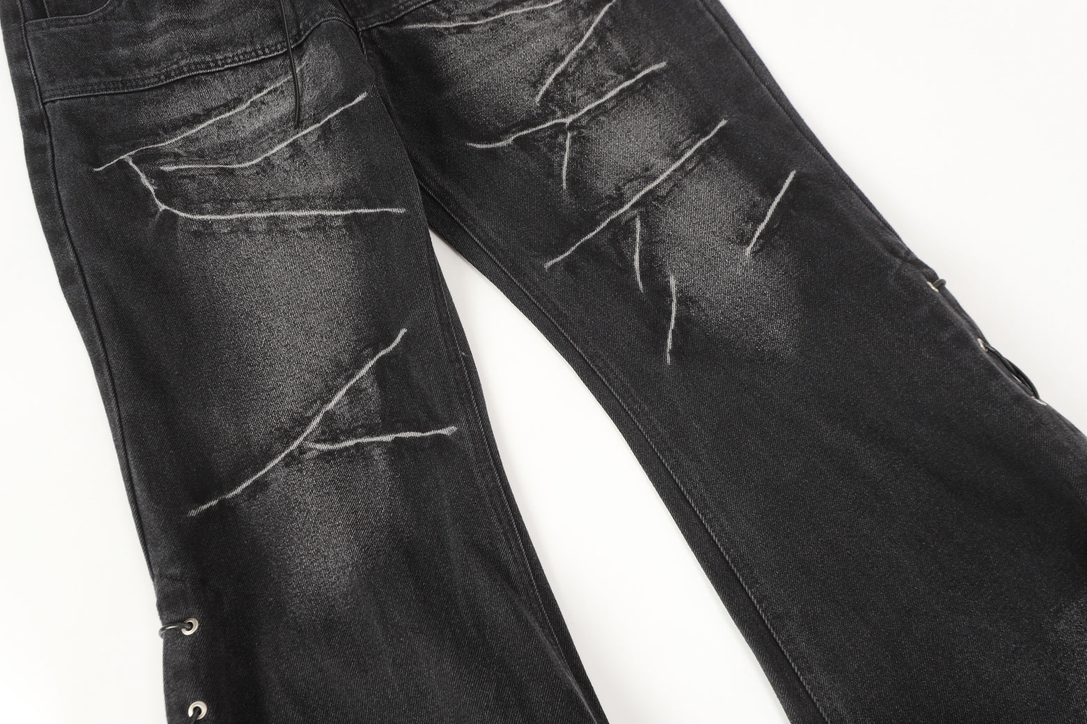 Lace-Up Destroyed | Stacked Jeans - Luxuryurbanwear