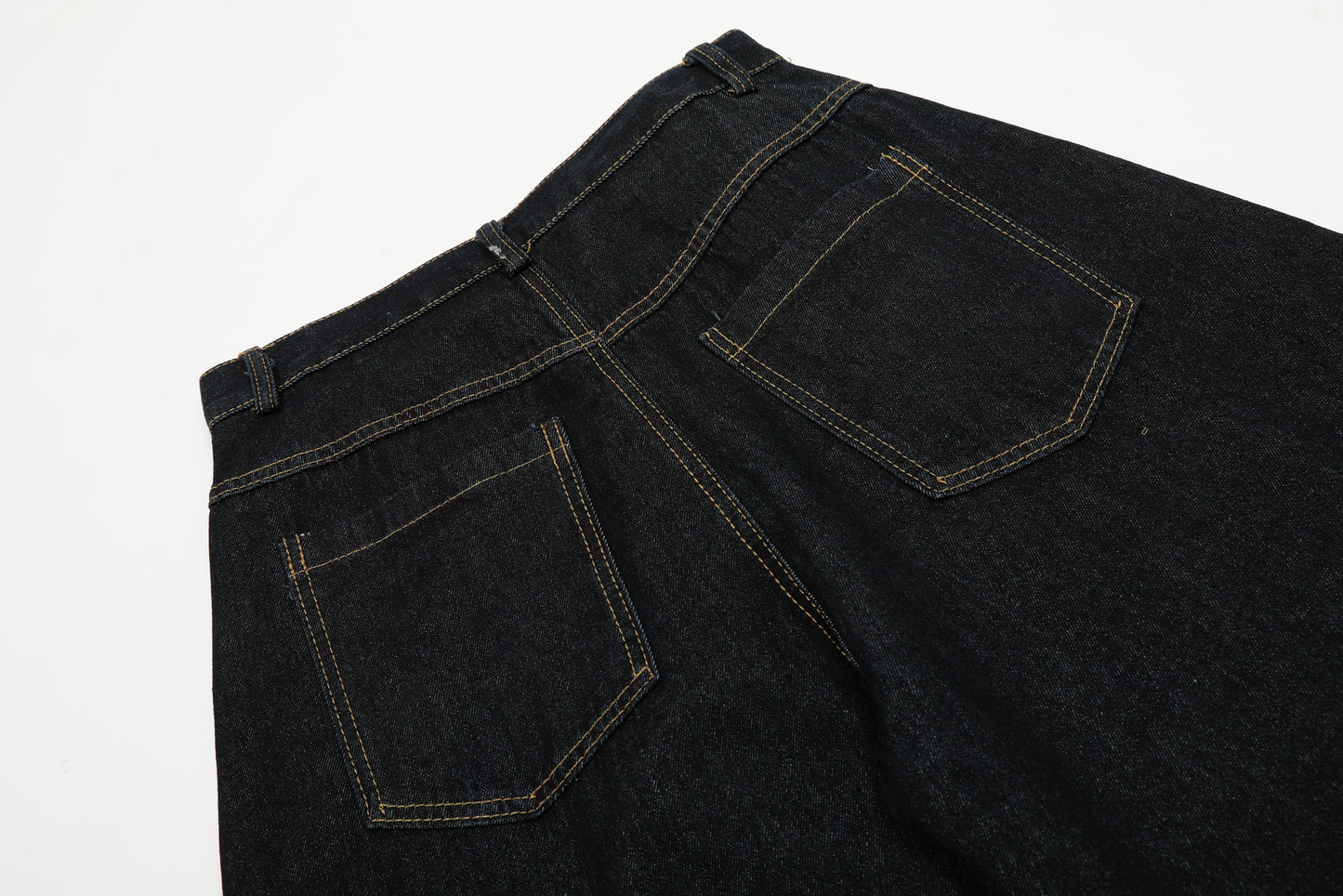 Gingham Tie Barrel Baggy Jeans - Sculptural Gingham Detail Denim | LuxuryUrbanwear - Luxuryurbanwear