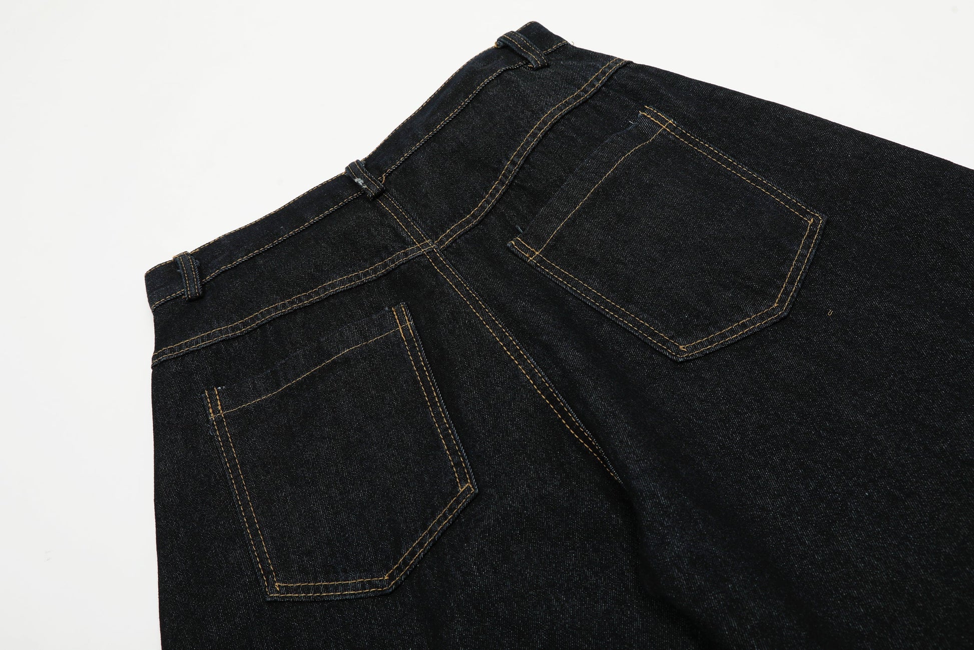 Gingham Tie Barrel Baggy Jeans - Sculptural Gingham Detail Denim | LuxuryUrbanwear - Luxuryurbanwear