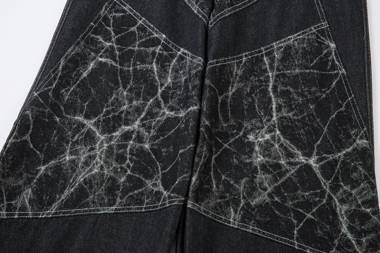 Cracked Panel Washed | Wide Jeans