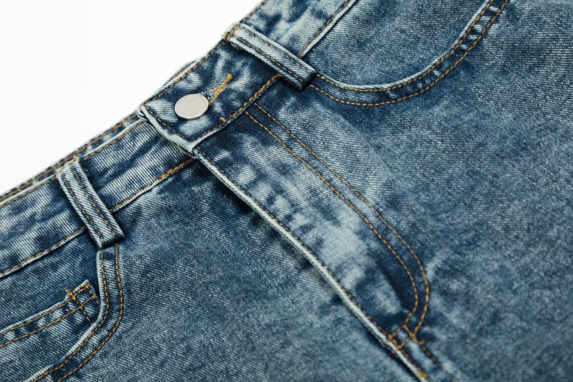 Star Stitching Washed | Wide Jeans - Luxuryurbanwear