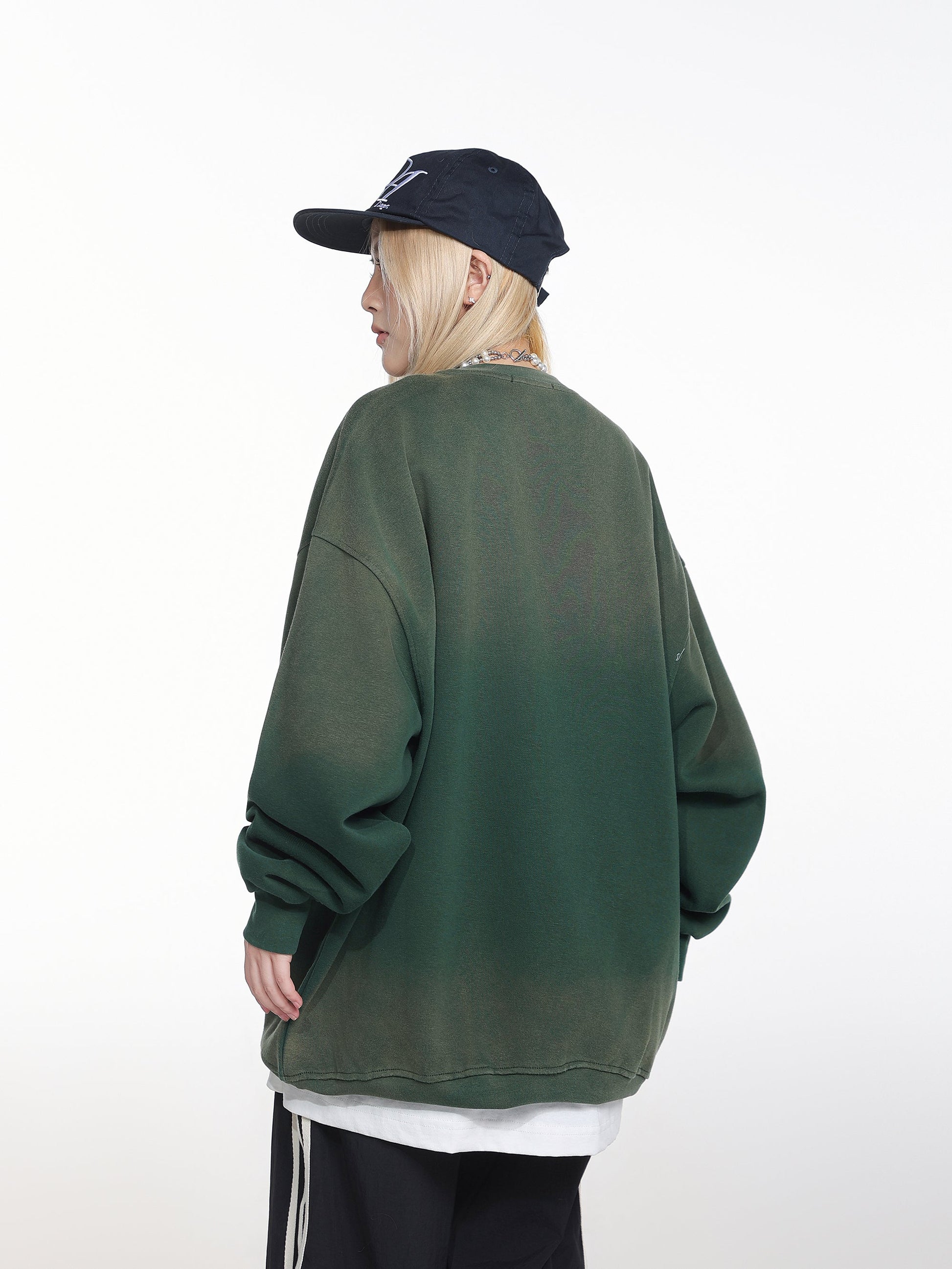 Embroidered Graphic Gradient | Casual Sweatshirt - Luxuryurbanwear