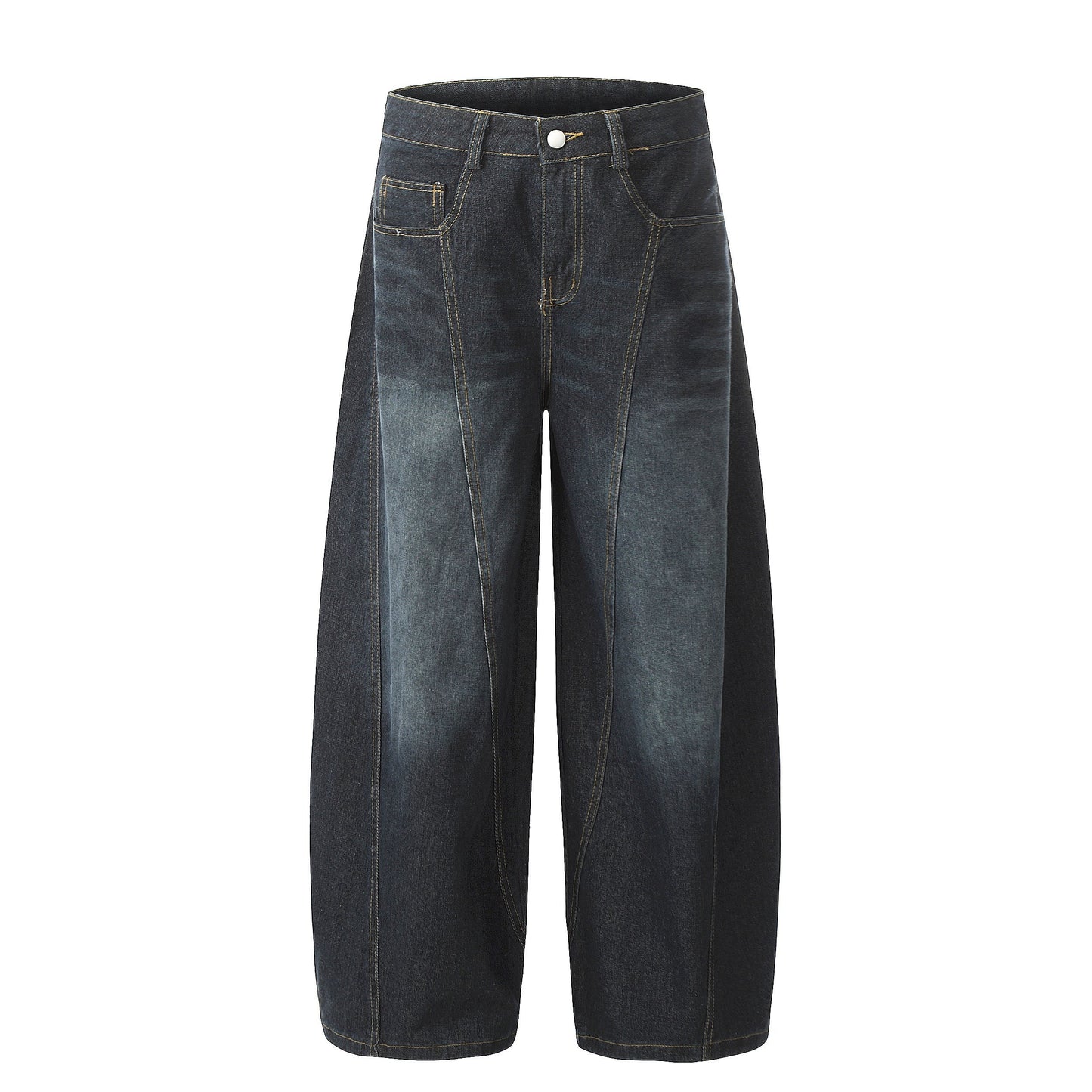 Winter Sky | Knitted Wide-Leg Denim Pants - Luxuryurbanwear