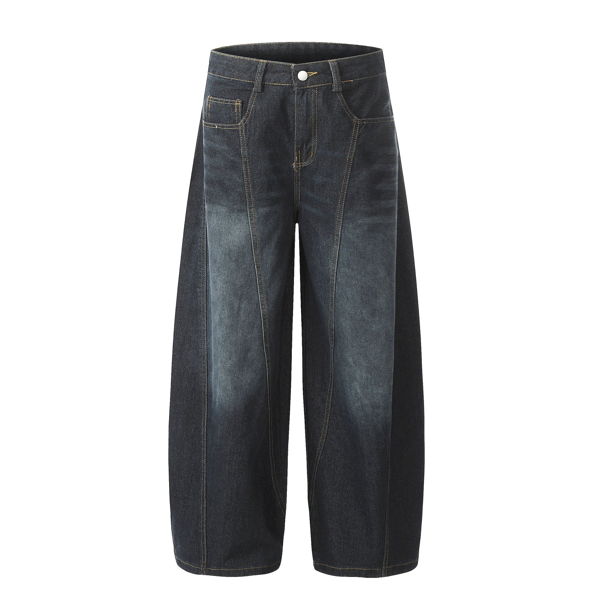 Winter Sky | Knitted Wide-Leg Denim Pants - Luxuryurbanwear