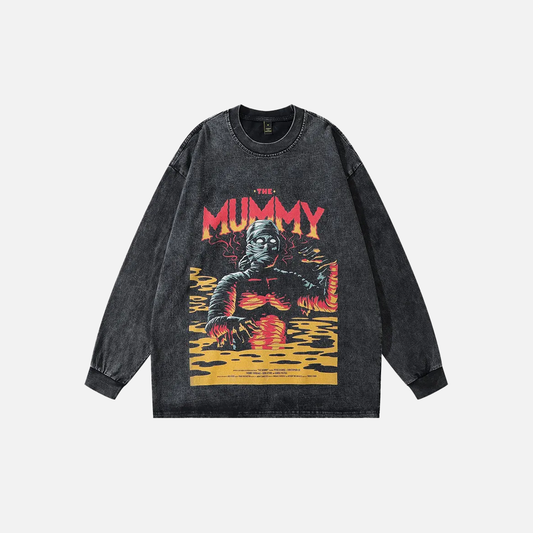 Streetwear Graphic Print Oversize Long Sleeve T-Shirt - Luxuryurbanwear