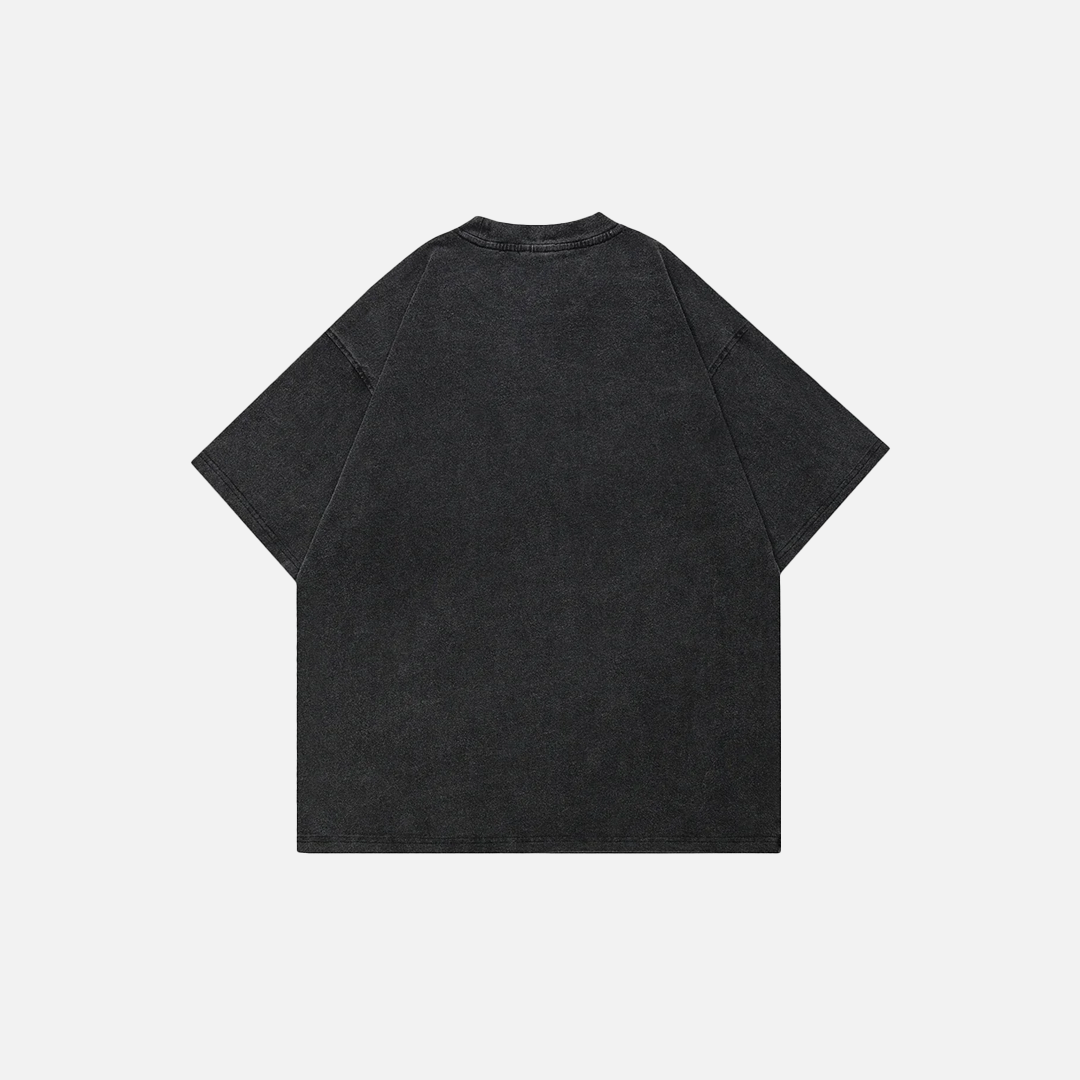 Y2K Streetwear Washed Black Graphic Eyes T-Shirt - Luxuryurbanwear