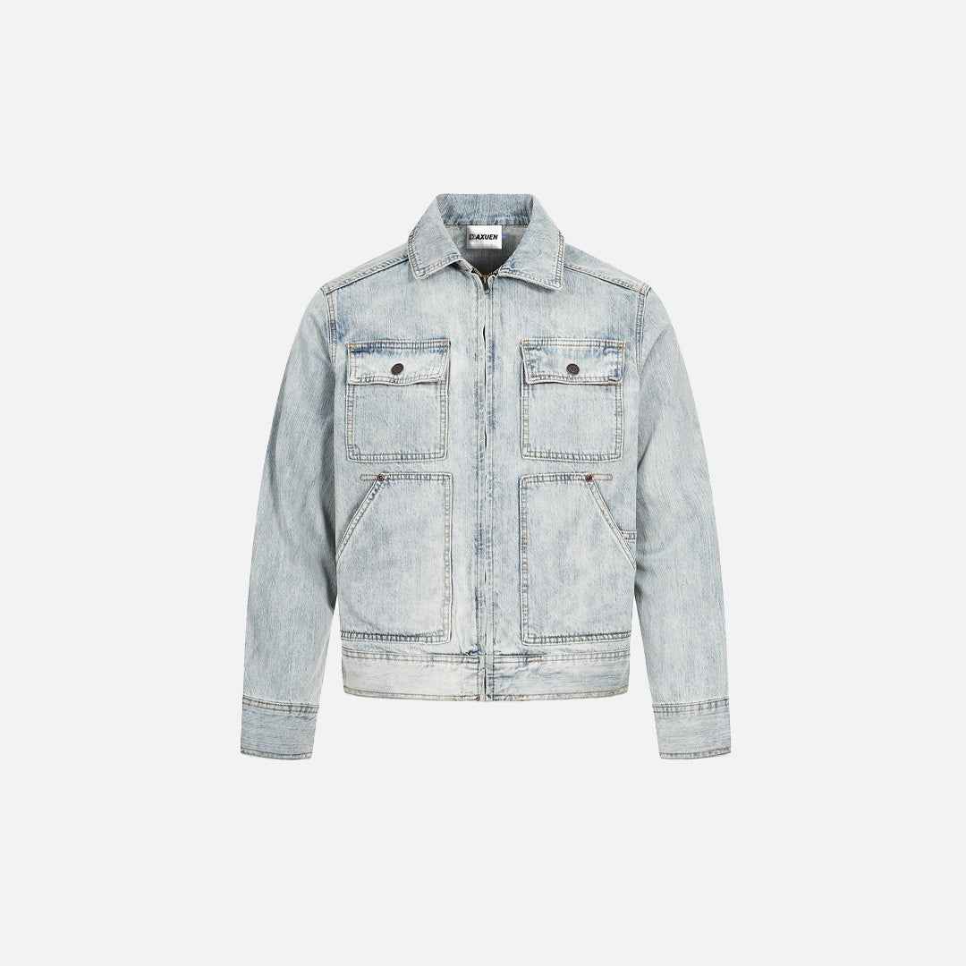Punk Washed Loose Fit Denim Jacket