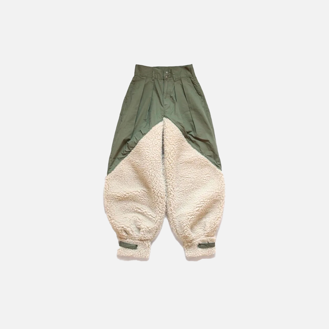 Durable Lambskin Stitched Military Style Sweatpants - Luxuryurbanwear