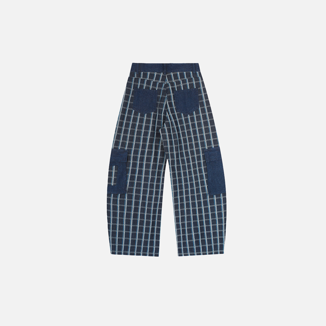 Y2K Retro Warm Stylish Plaid Wide-Leg Cargo Pants - Luxuryurbanwear