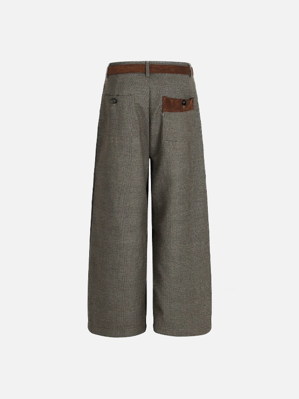 Versatile Patchwork Houndstooth Suit Pants - Luxuryurbanwear