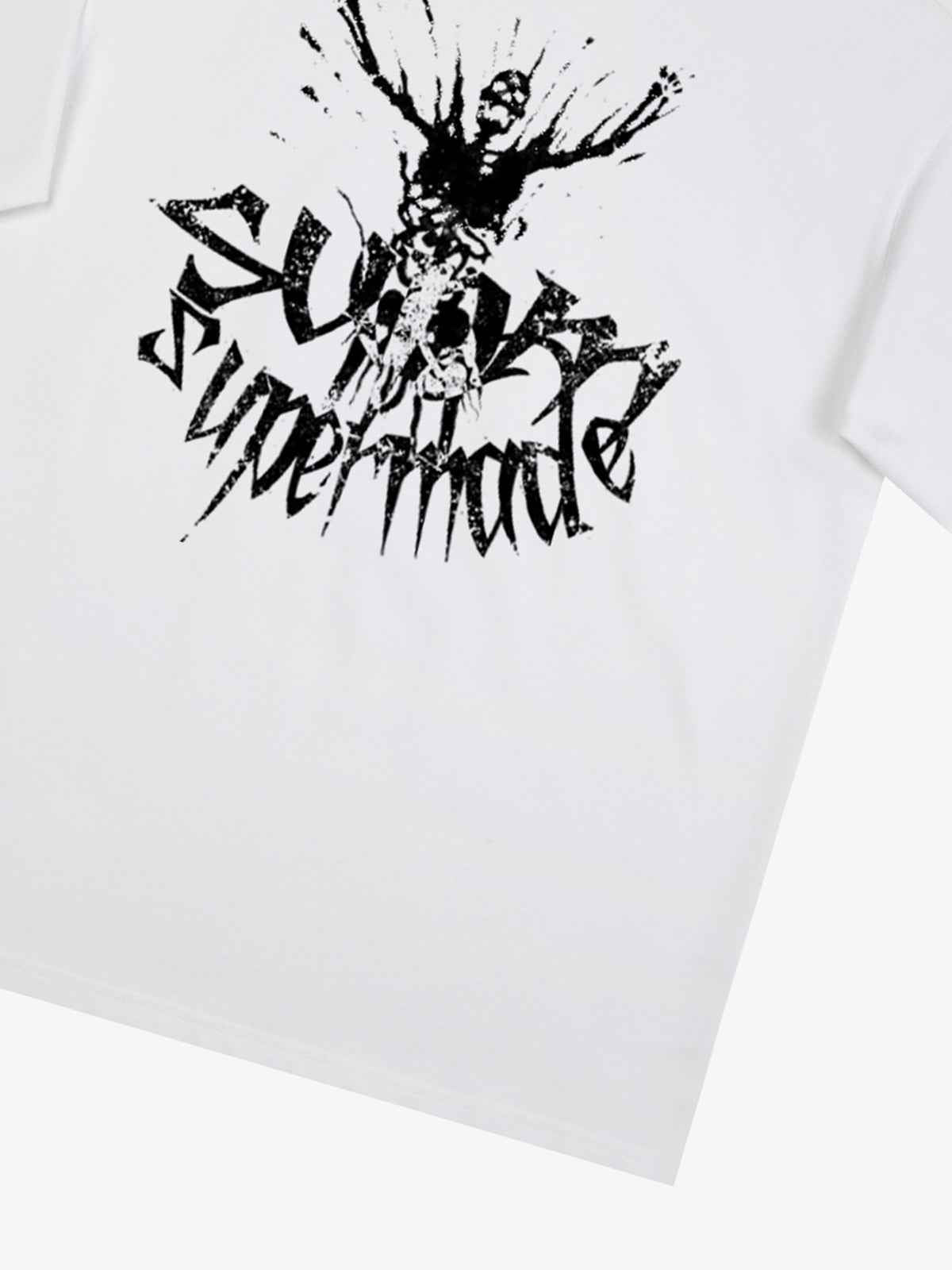 Gothic Skull Distressed Letter T-Shirt