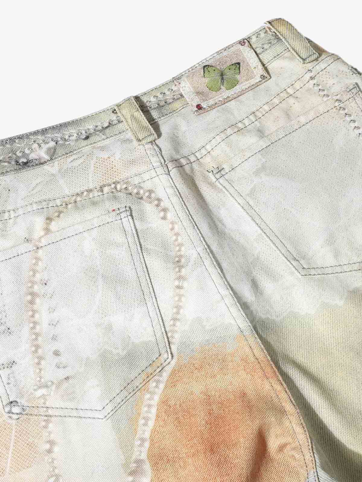 Street Tie-Dye Distressed Chain Detail 3D Printed Jeans - Luxuryurbanwear