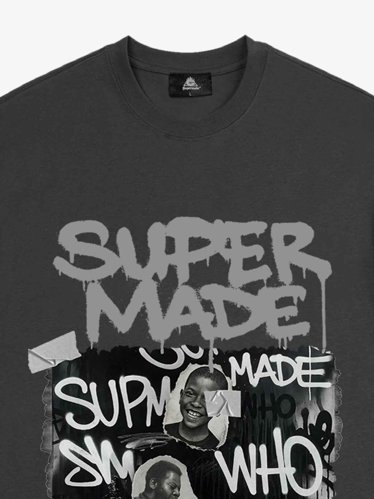 Streetwear Graffiti Character Collage Graphic T-Shirt
