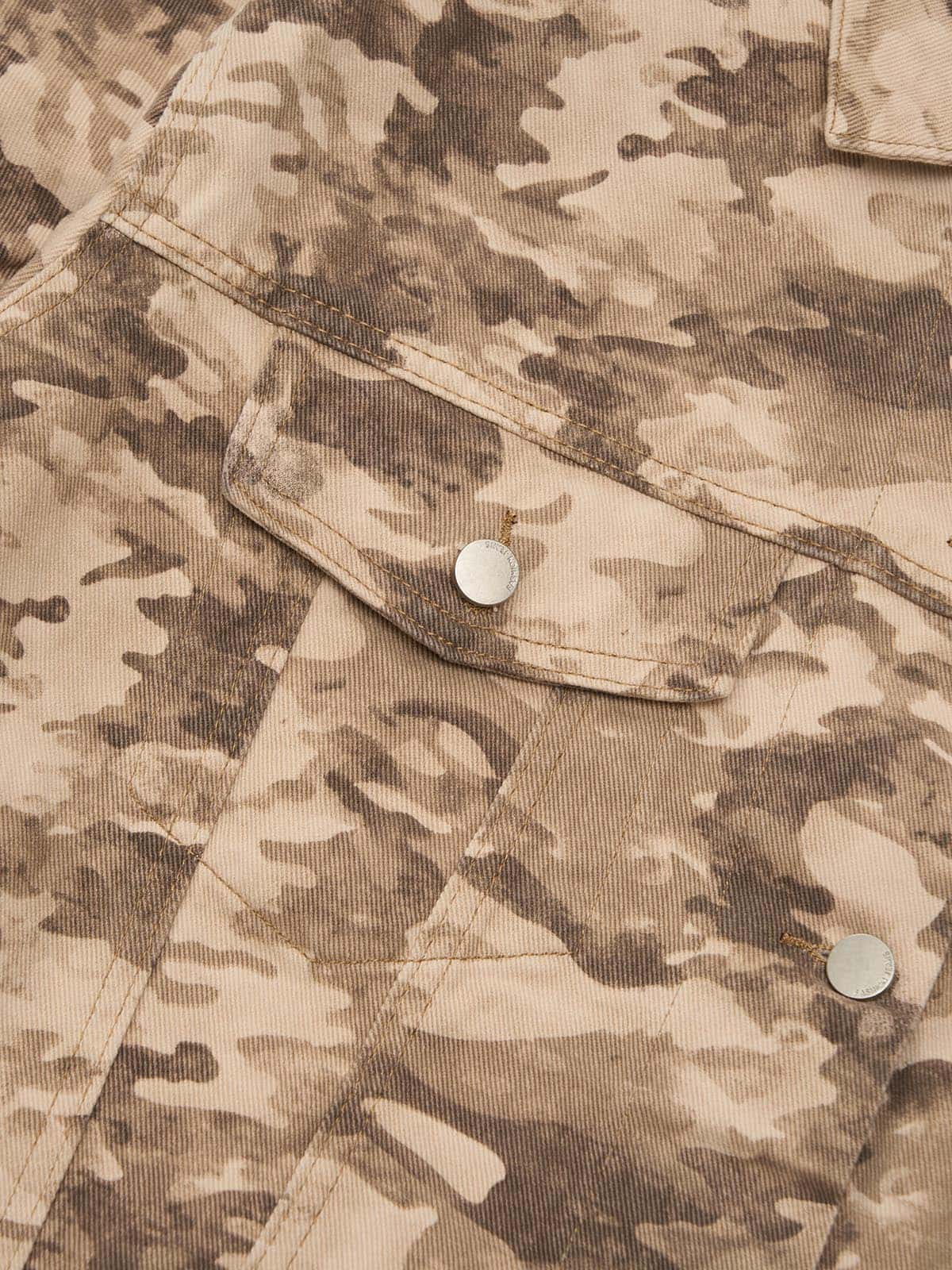 Camouflage Multi-Pocket Work Denim Jacket - Luxuryurbanwear