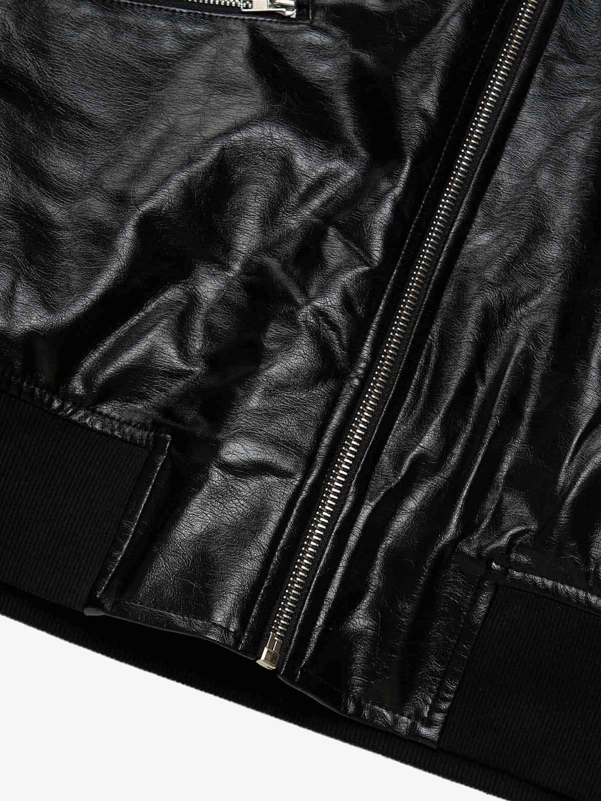 Multi-Zip Fur Hooded Leather Jacket
