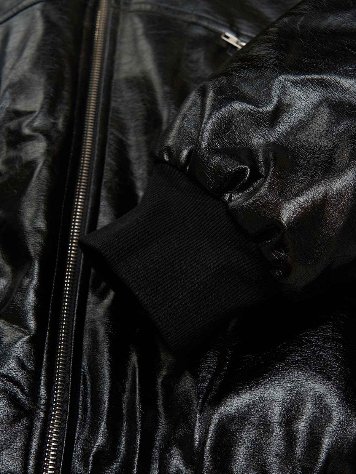 Multi-Zip Fur Hooded Leather Jacket