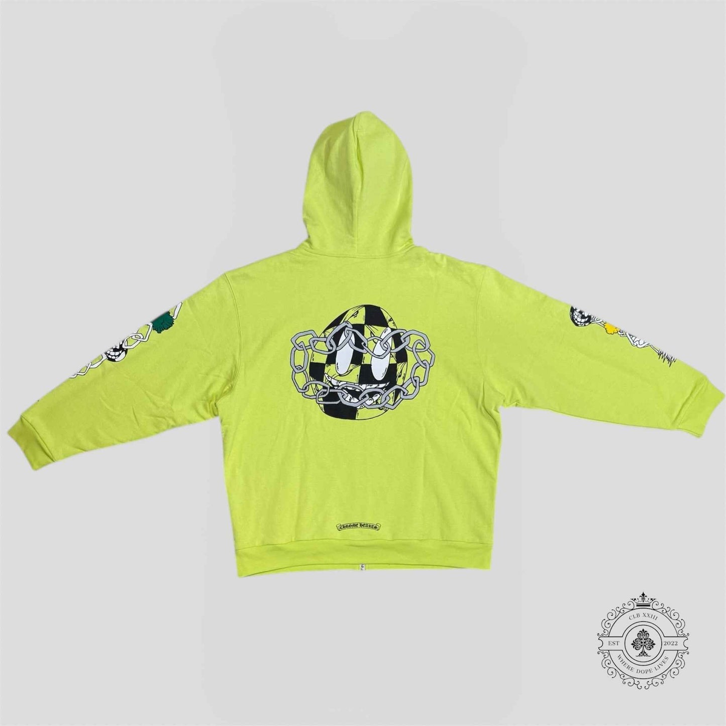 Chrome Hearts Matty Boy Link Zip Up Thermal Hoodie in Green