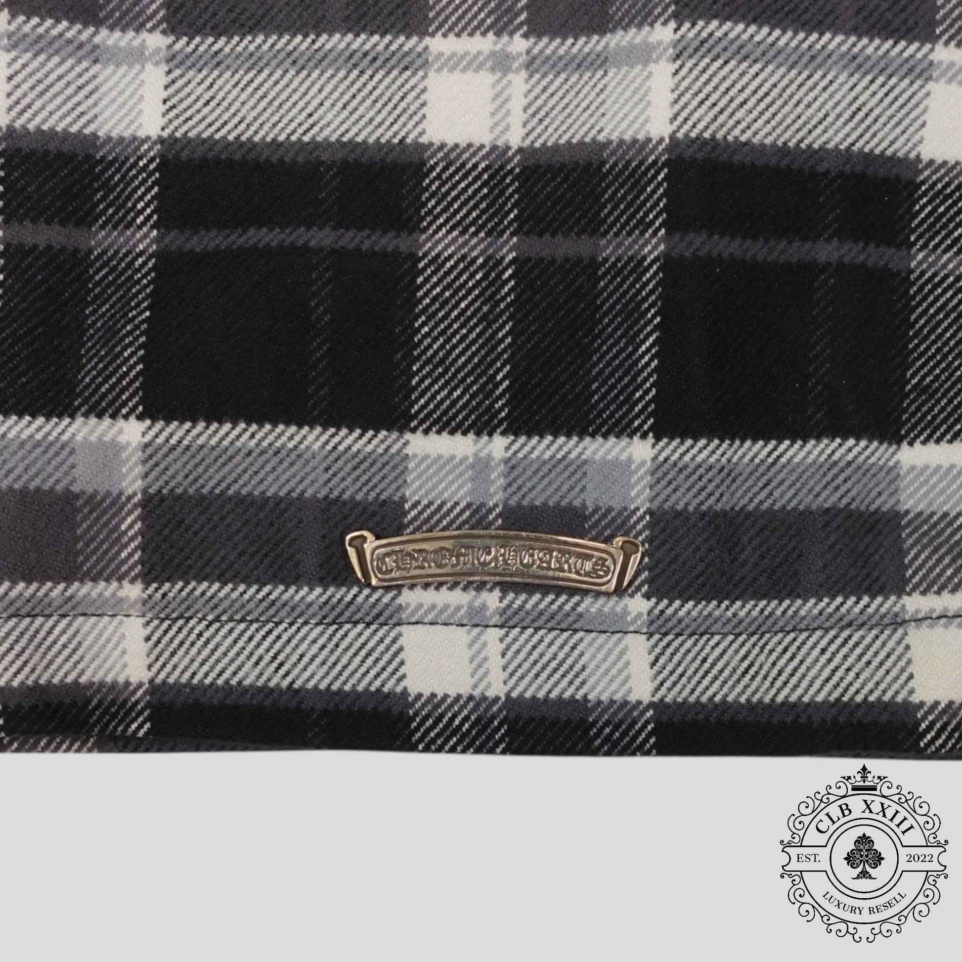 Chrome Hearts Padded Flannel Shirt in Black/White