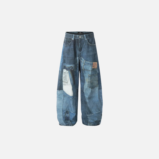Streetwear Distressed Loose Wide Leg Cargo Jeans - Luxuryurbanwear