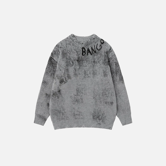 Fashionable Oversized Hip Hop Knit Jumper Sweater - Luxuryurbanwear